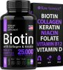 Biotin Collagen Keratin Supplement Hair Skin and Nails Vitamins Extra Strength Biotin and Collagen Supplements Hair Growth Vitamins Nail & Hair Growth